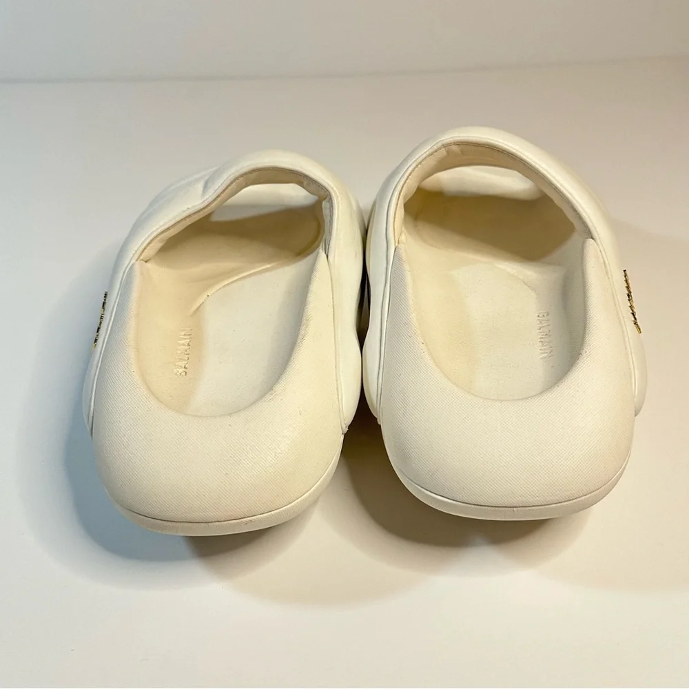 Balmain White B-IT Mules Men’s 7  Women’s 9